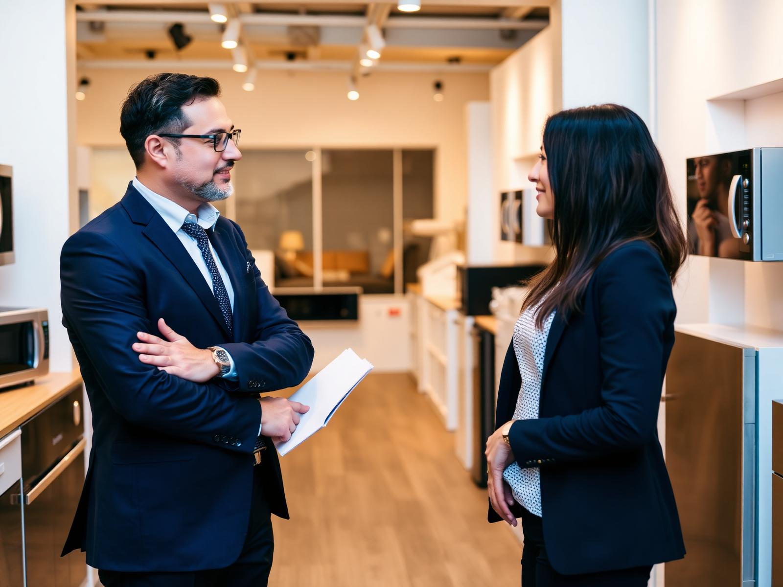 Consultant expert conseillant une cliente