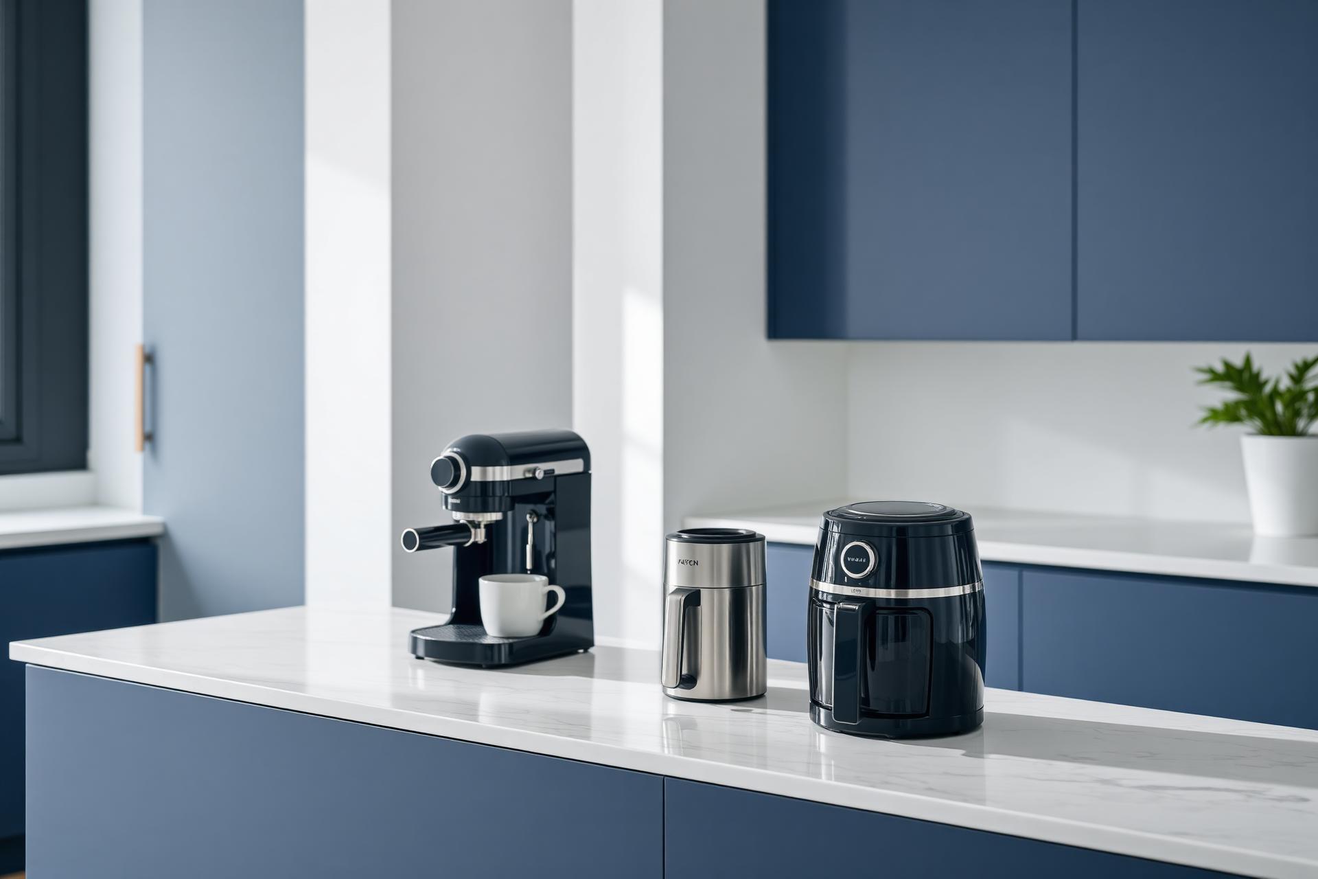 Cuisine moderne équipée de petits électroménagers premium
